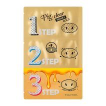 HOLIKA HOLIKA Pig Nose Clear Blackhead 3-Step Kit (Honey Gold) 3-jų žingsnių nosies inkštirų valymo rinkinys