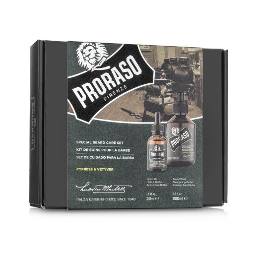 Proraso Duo Pack Cypress & Vetyver Beard Oil & Shampoo