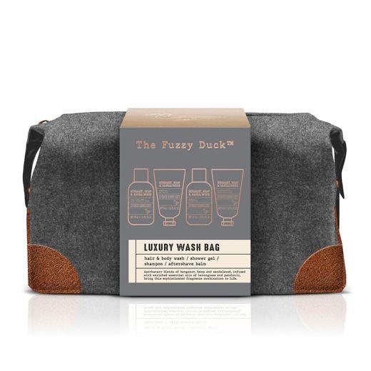 The Fuzzy Duck Bergamot Hemp & Sandalwood Men's Luxury Wash Bag Gift Set