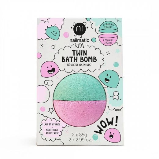 TWIN Bath Bomb Green & Pink 2x85g