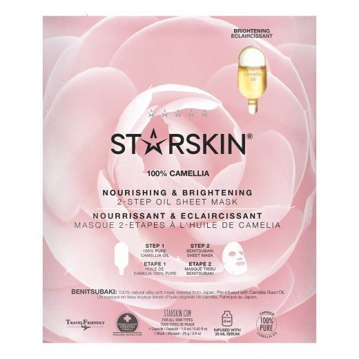 100% Camellia Nourishing & Brightening 2-Step Oil Sheet Mask